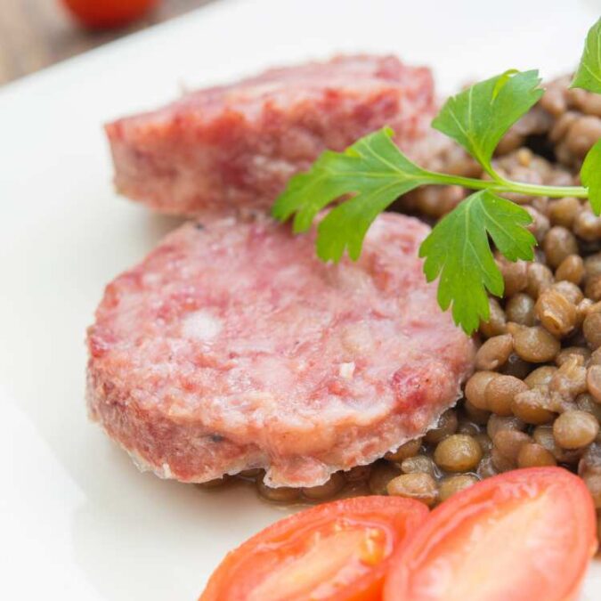 Zampone mit Linsen