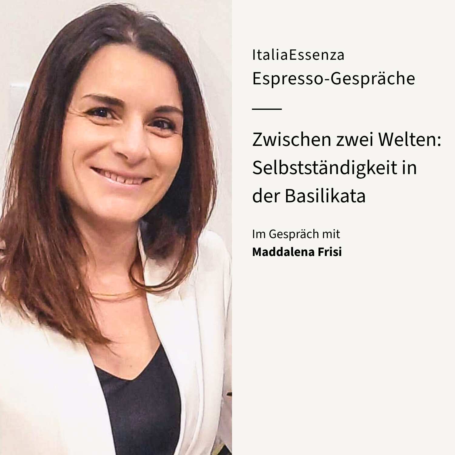Podcast Cover mit Maddalena Frisi