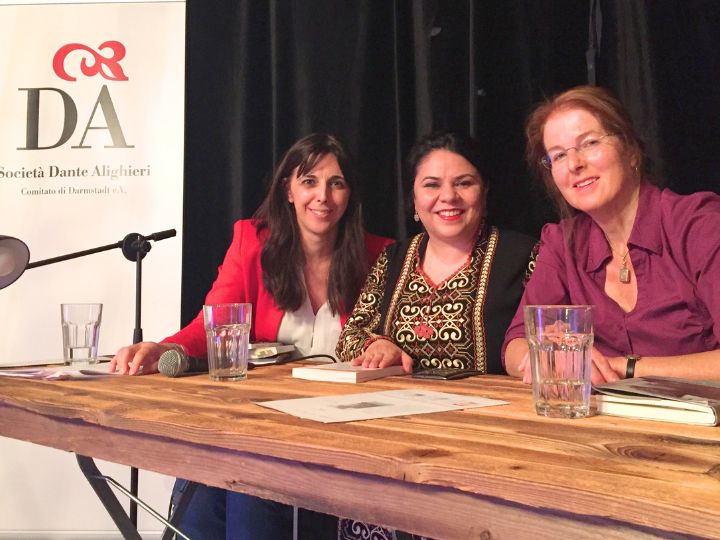 Grazia Battista, Autorin Michela Murgia und Vizepräsidentin Anne Elss-Wagner.